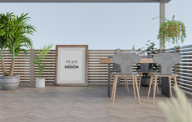 Posterlijst in woonkamer psd mockup