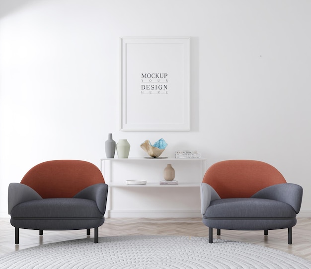 postermodel in moderne woonkamer