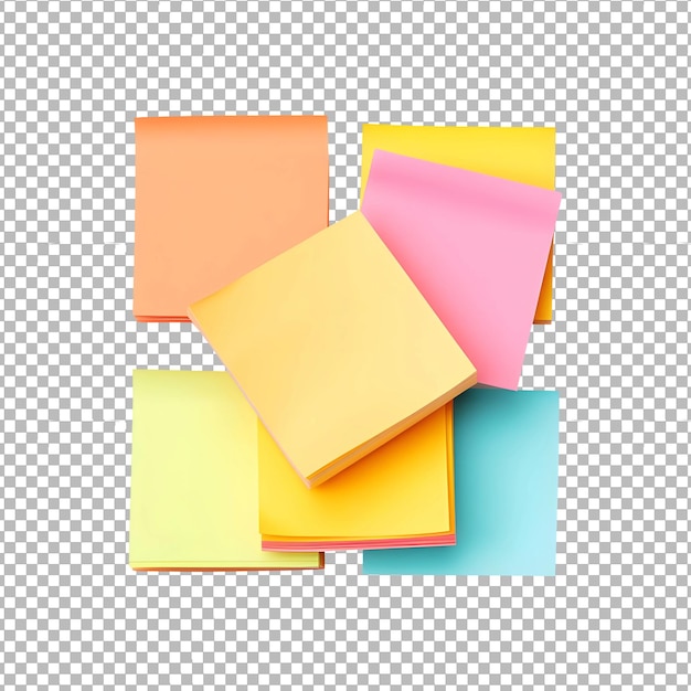 PSD postit notes isolated on a transparent background