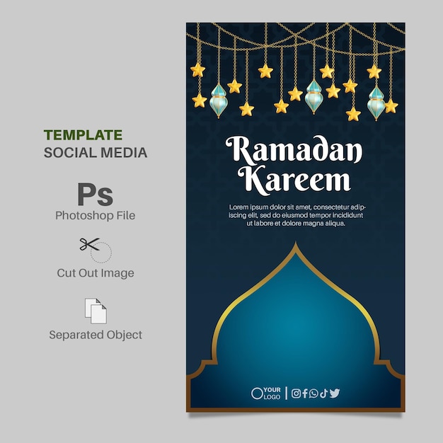 Postsjabloon voor sociale media voor ramadan kareem