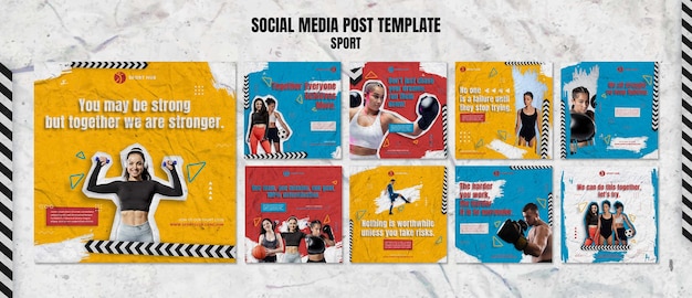 Postsjabloon voor sport sociale media