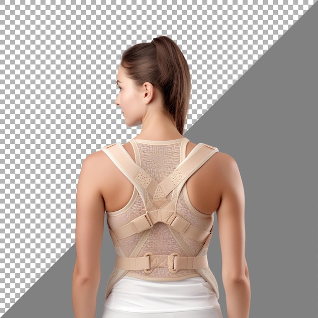 PSD posture corrector against transparent background ai generated