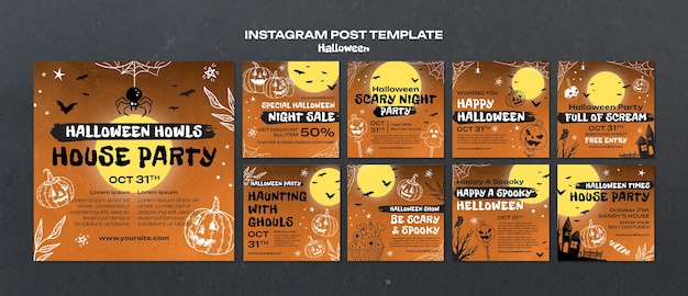 PSD posty na instagramie z okazji halloween