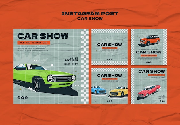Posty z pokazów samochodowych na Instagramie