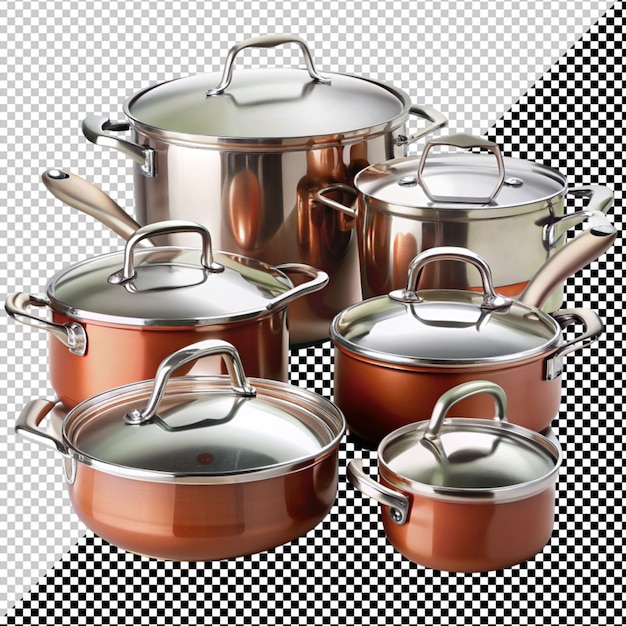 PSD pot and pans on transparent background