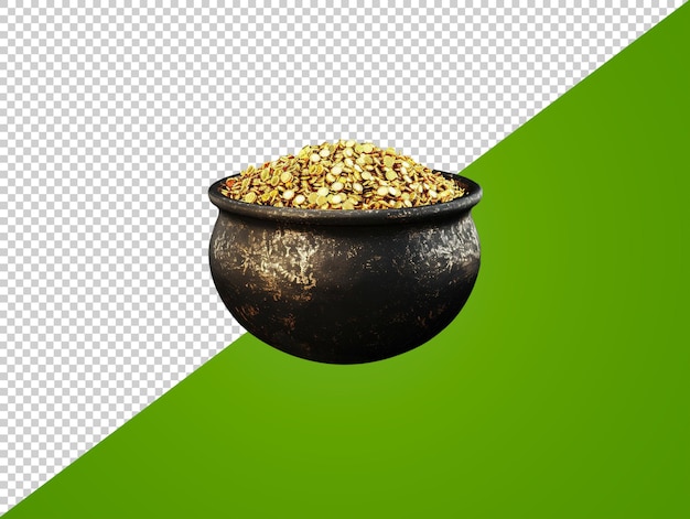 PSD pot of gold with transparent background