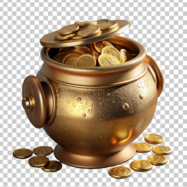 PSD pot met gouden munten
