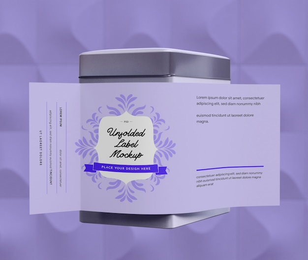 Pot met label mockup-ontwerp