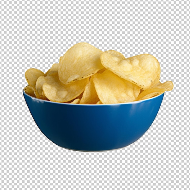 PSD pot of potato chips no background png