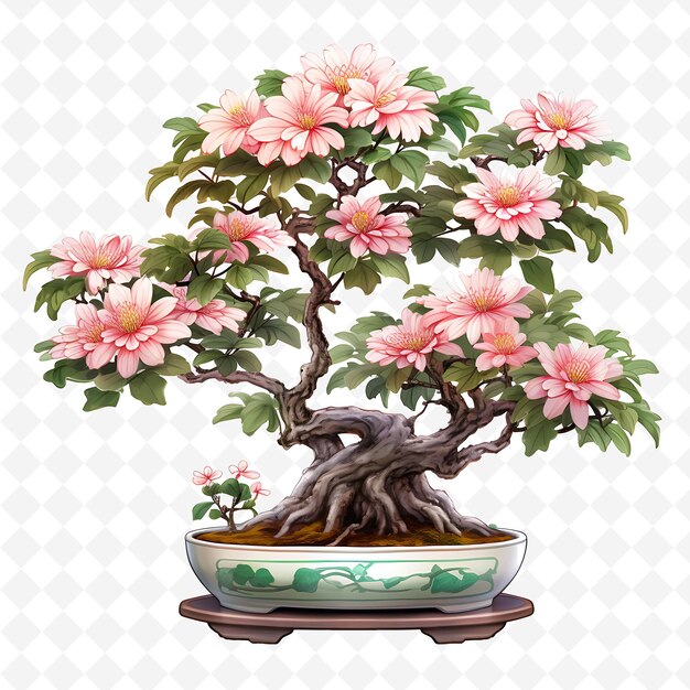 PSD a pot with flowers and a tree in it