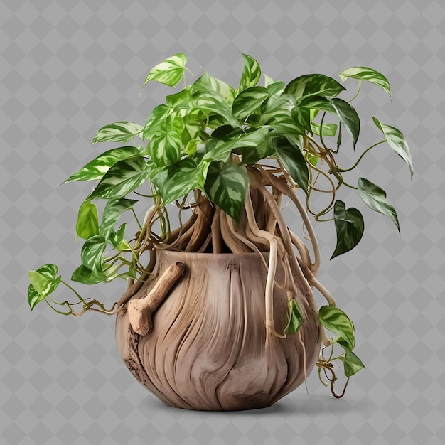 PSD a pot with a plant growing out of it