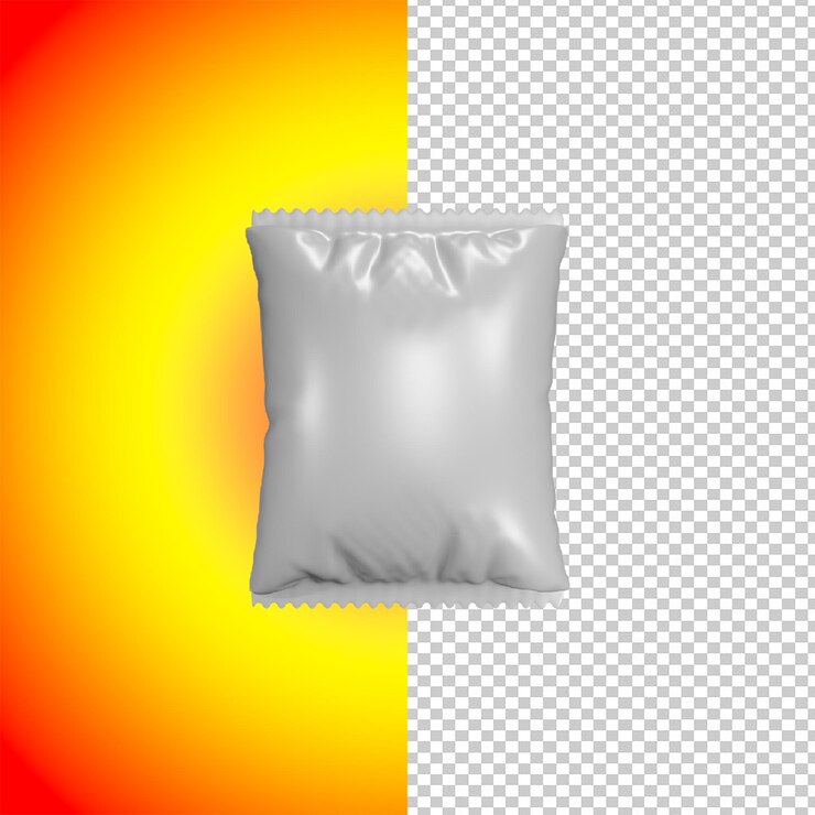PSD potato chips 3d mockup snack bag
