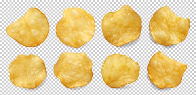 PSD potato chips isolated on transparent background png psd