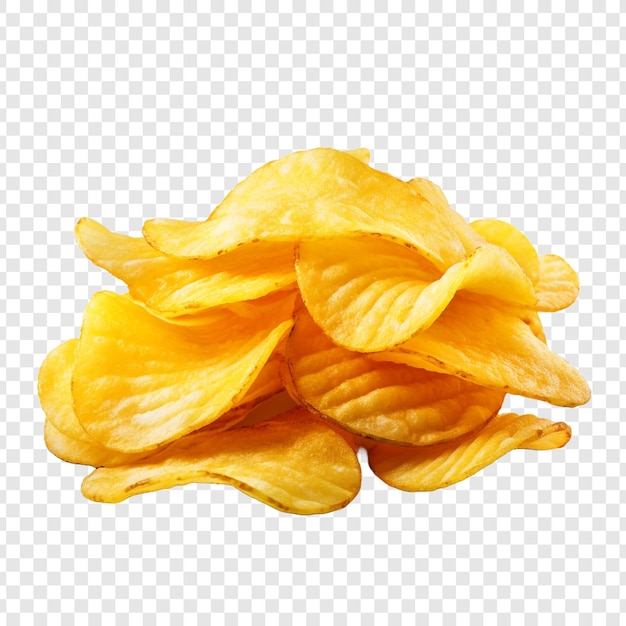 PSD potato chips isolated on transparent background