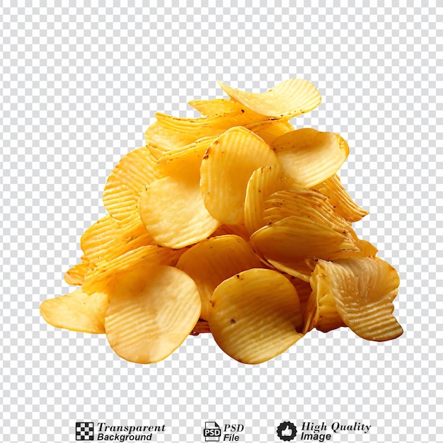 PSD potato chips isolated on transparent background