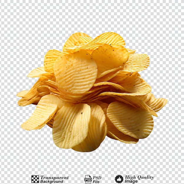 PSD potato chips isolated on transparent background