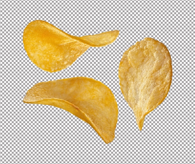 Potato chips isolated a white background