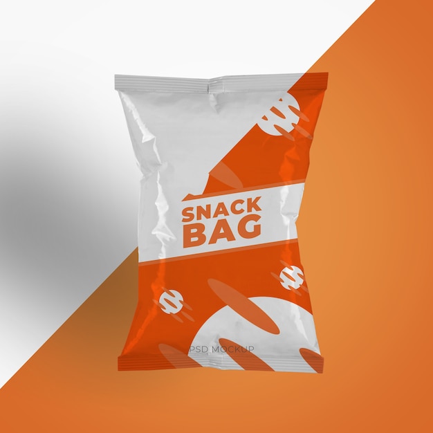 PSD potato chips plastic packaging or food container mockup