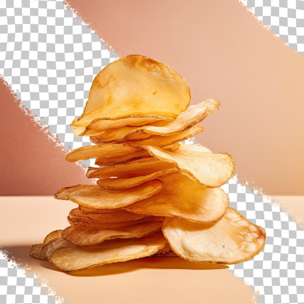 Potato chips on a transparent background