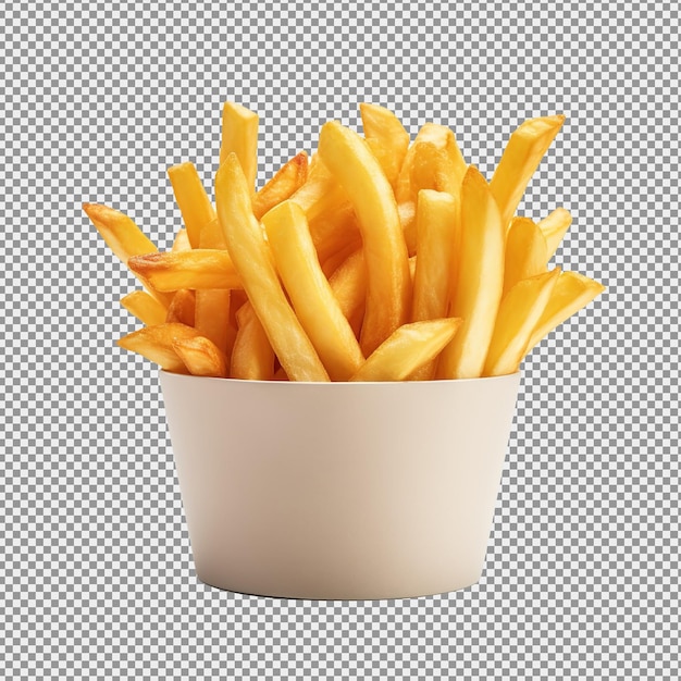 PSD potato fries on transparent isolated background