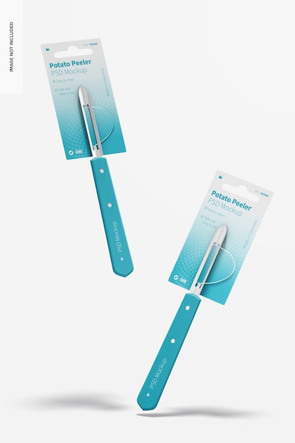 potato peelers mockup, falling