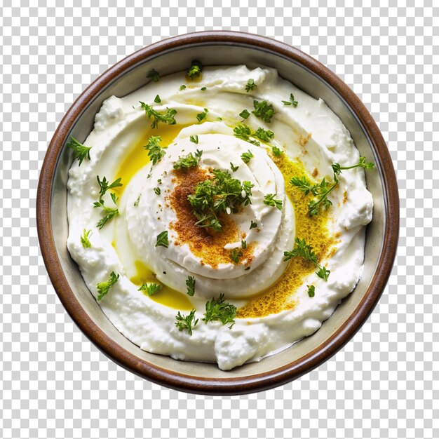 Potato salad with broccoli and egg on transparent background