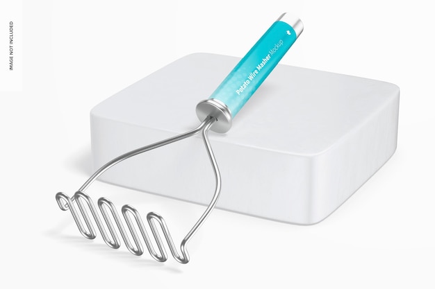 PSD potato wire stamper mockup, leunend