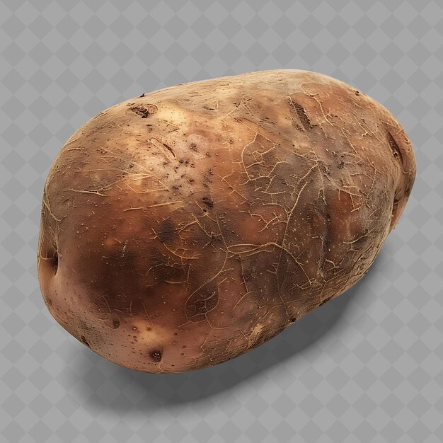 PSD a potato with a brown skin and a brown spot on it