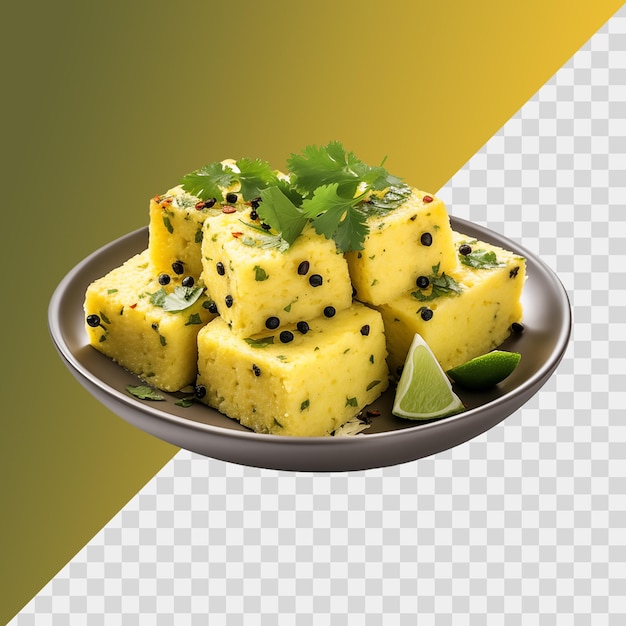 Potatoes cube with parsley isolated on transparent background