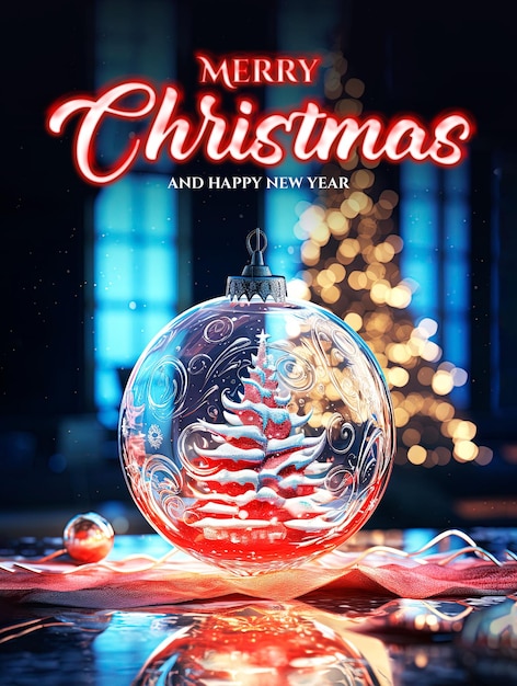 PSD poter template for christmas and new year