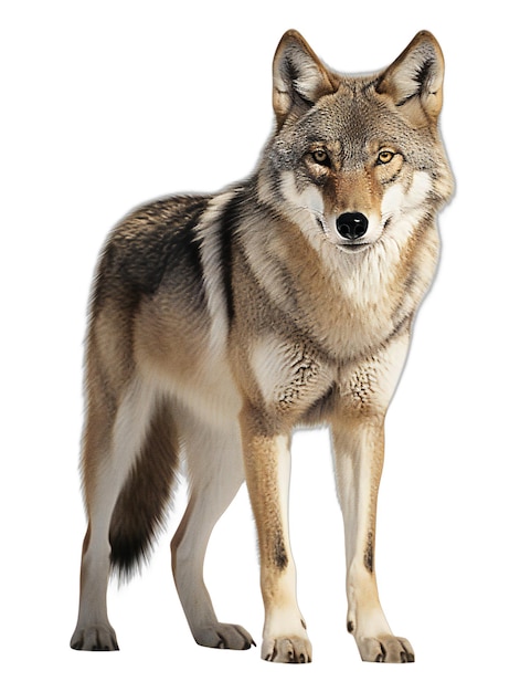 PSD potężna obecność pełnego ciała wilka na przezroczystym tle