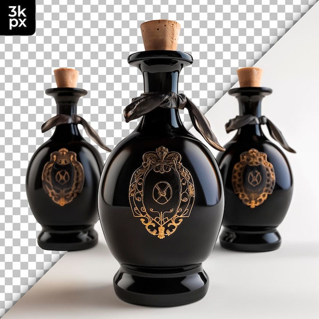 PSD potion bottles isolated on transparent background