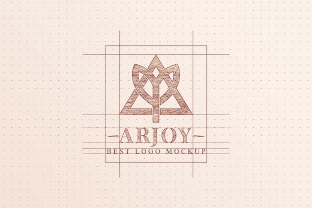 PSD potloodschets minimalistisch logo mockup