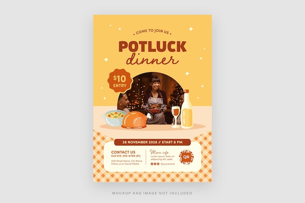 Potluck-flyersjabloon in PSD V2