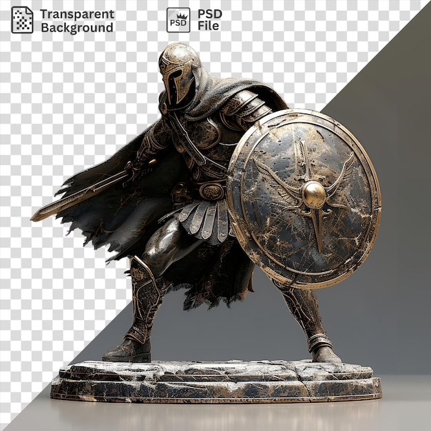 PSD potrait 3d gladiator in the arena statue