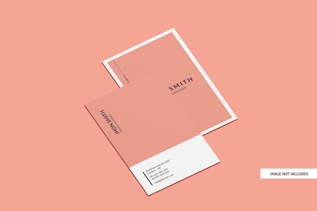 Potrait business card mockup isolated