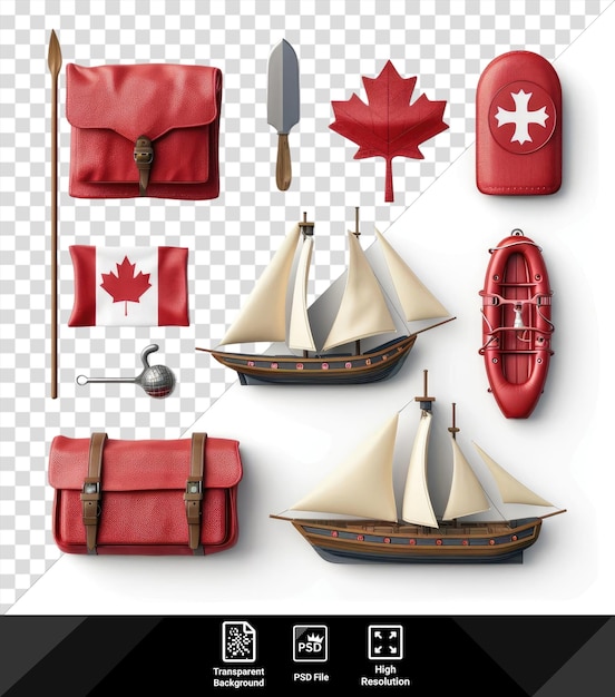 Ritratto canada giorno elemento impostare la bandiera canadese