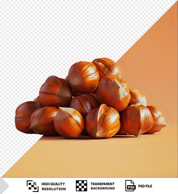 Potrait chestnuts in a pile on a table png