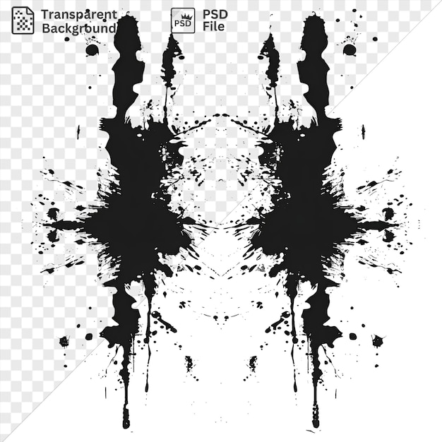 Potrait ink blot patterns vector symbol rorschach black and white a man with a large nose black face and open mouth standing in front of a black