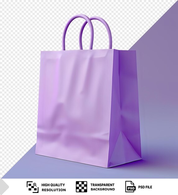 PSD potrait recyclable paper bag mockup on a purple background png