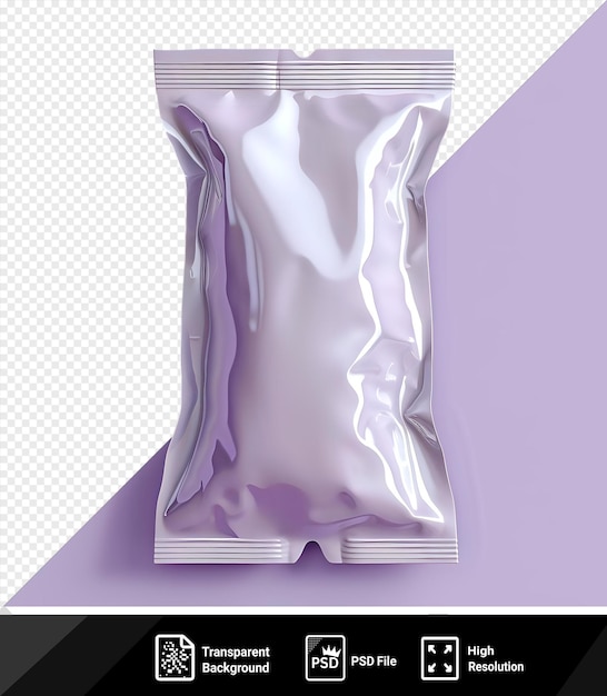 PSD potrait sachet white color and realistic texture with a look good wrap