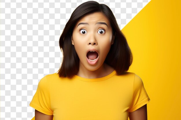 PSD potrait of shocked and surprised face of an asian woman