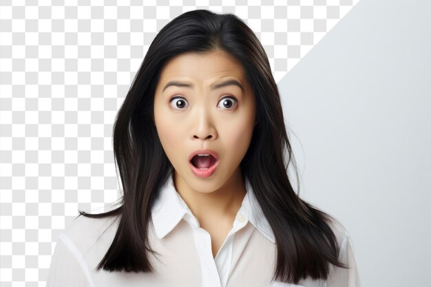 PSD potrait of shocked and surprised face of an asian woman