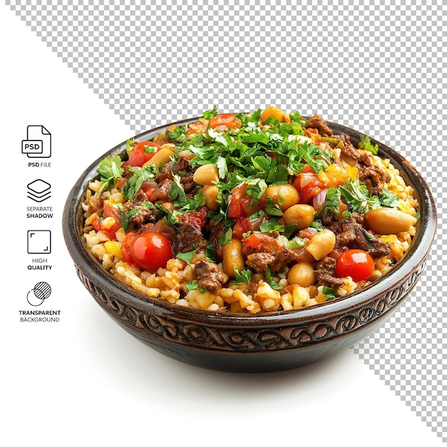 Potrawka Kushari odizolowana bez tła