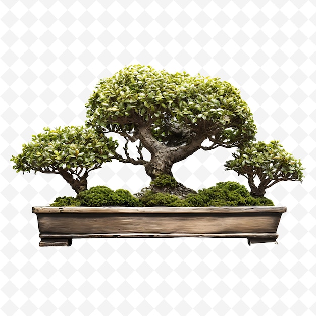 PSD un albero di bonsai in vaso con uno sfondo bianco
