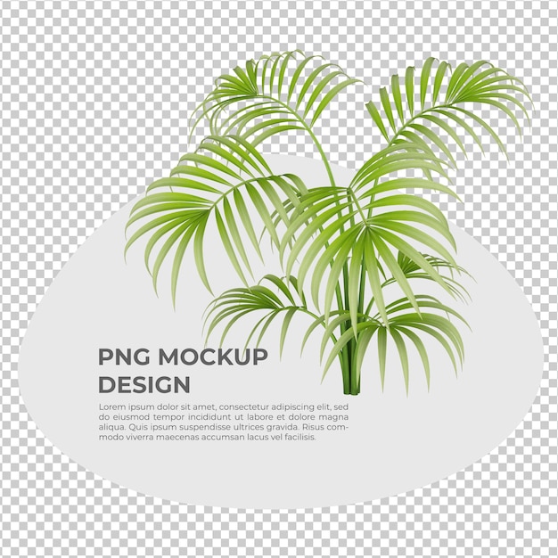 PSD potted plant isolated decoration in 3d rendering
