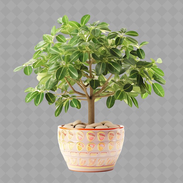 PSD a potted plant with a pot of money on it