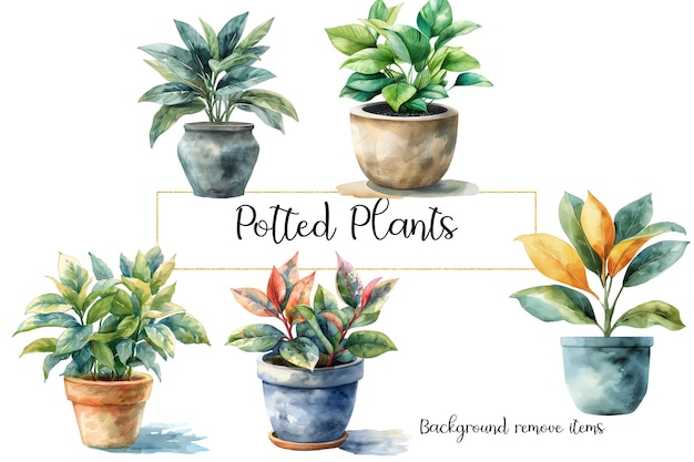 PSD potted plants clipart