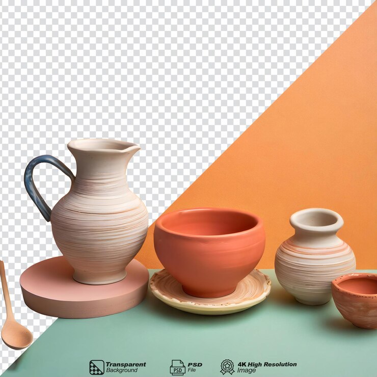 PSD pottery and ceramics craft isolated on transparent background