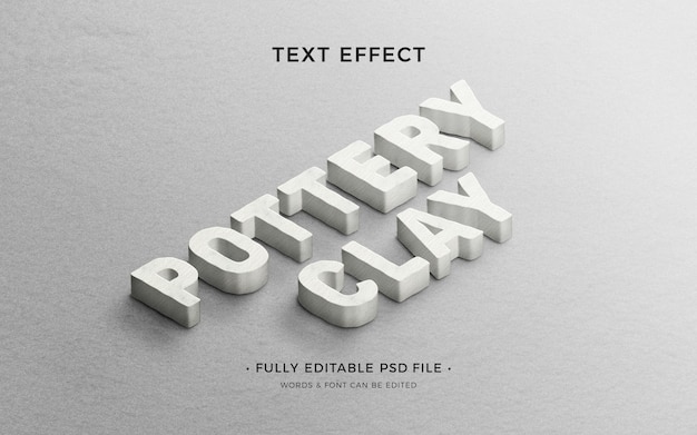 PSD pottery clay text effect